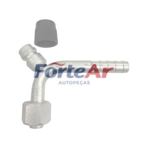 CONEXÃO ORING 90º COM VALVULA R134A ALUMINIO #6 FA250.041 #8 FA250.042 #10 FA250.043 #12 FA250.044