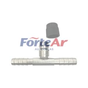 UNIÃO COM VALVULA R134A ALUMINIO #6 FA250.085 #8 FA250.086 #10 FA250.087 #12 FA250.088
